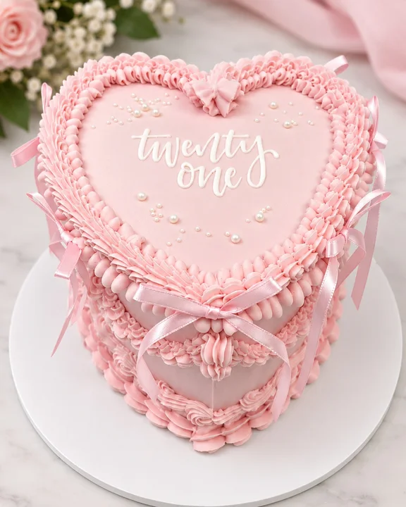 Retro piping in pink for a 21st!
#odettescakesandcookies
#heartcake
#21stbirthdaycake
#retropipingcake